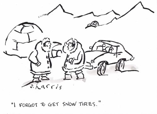 'I forgot to get show tires.'