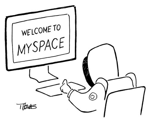Astronaut at computer Myspace.