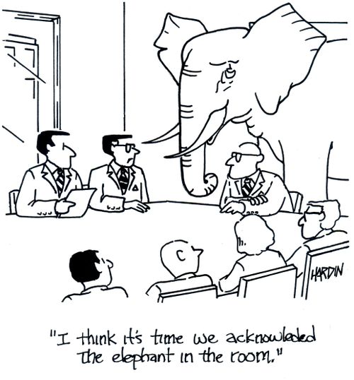 "I think it's time we acknowledged the elephant in the room."