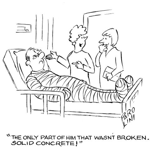 'The only part of him that wasn't broken. Solid concrete!'