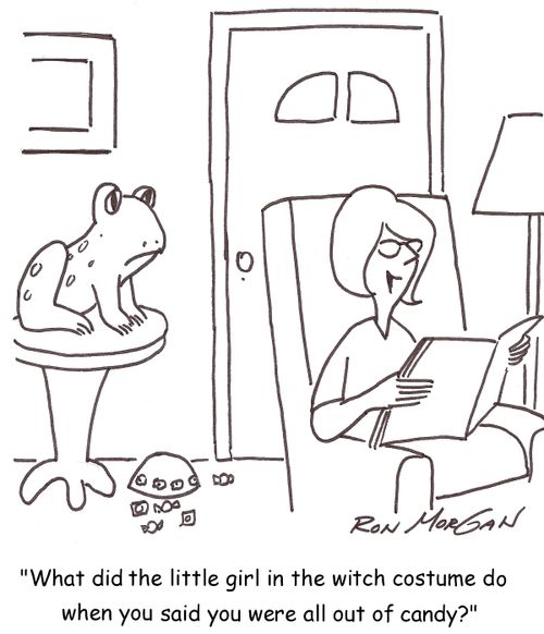 'What did the little girl in the witch cosume do when you said you were all out of candy?'