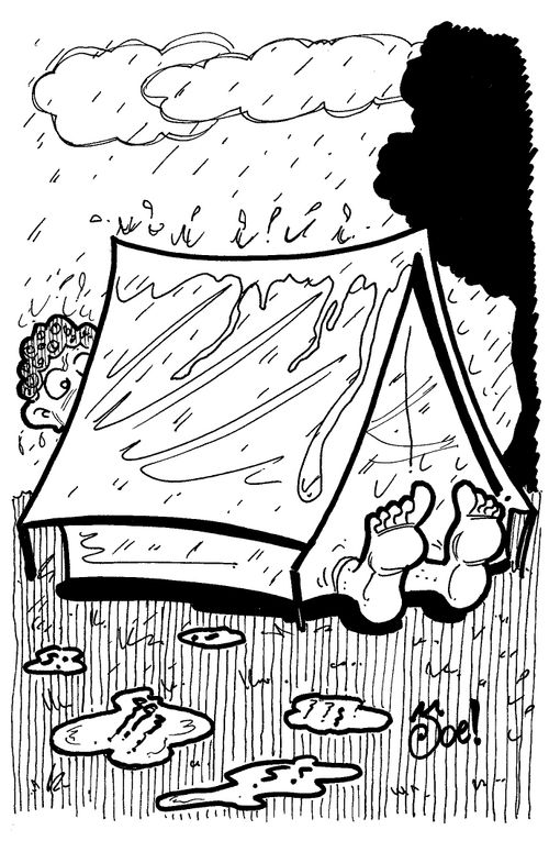 Camping holidays in the British summer.
