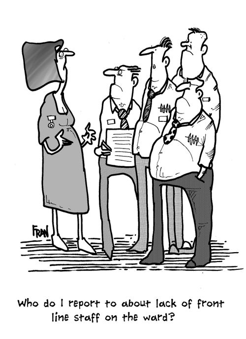 'Who do I report to about lack of front line staff on the ward?'