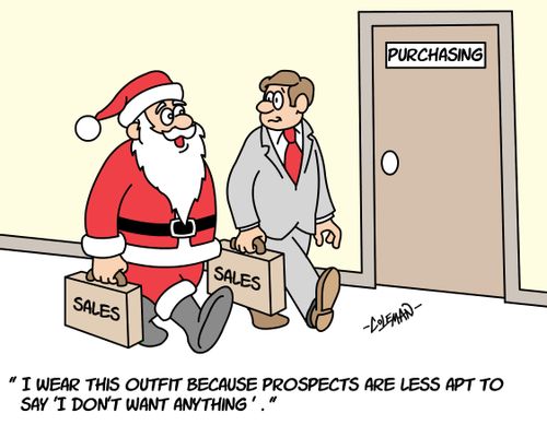 Salesman in a Santa suit
