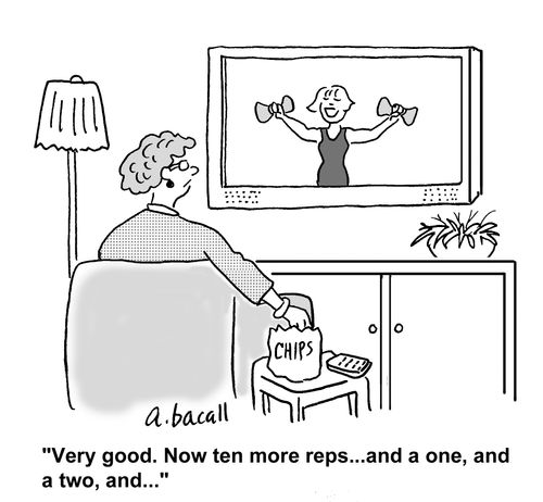 'Very good, Now ten more reps...and a one, and a two and ...'