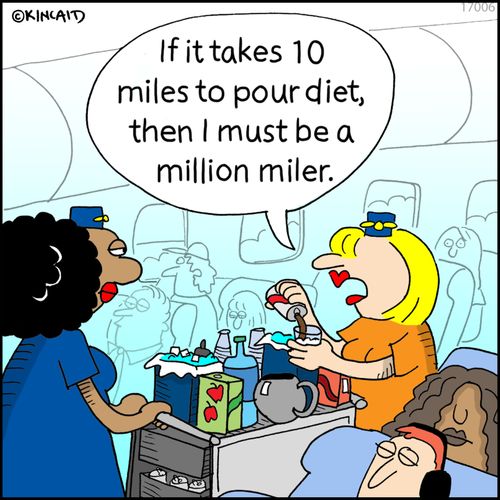 "If it takes 10 miles to pour diet, then I must be a million miler."