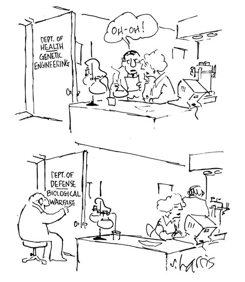 Dept. of Health - Genetic Engineering is changed to the Dept. of  Defense - Biological Warfare.