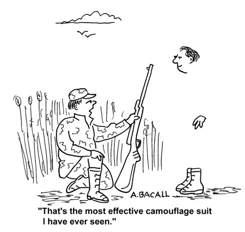 That's the most effective camouflage suit I have ever seen.