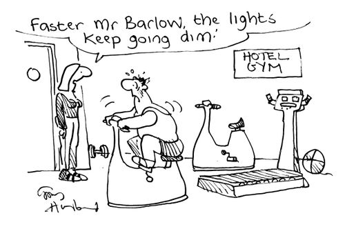 'Faster Mr. Barlow, the lights keep going dim!'