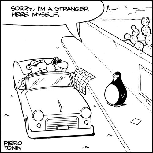 'Sorry, I'm a stranger here myself.'