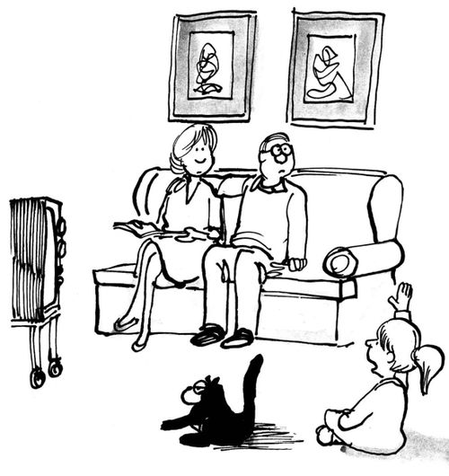 The daughter and the cat agree.