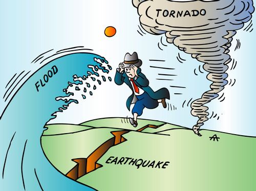Tornado, Earthquake, and Flood.