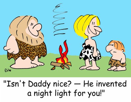 'Isn't Daddy nice? -- He invented a night light for you!'