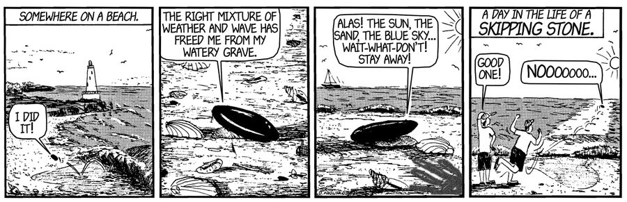 Somewhere on a beach...a day in the life of a skipping stone.