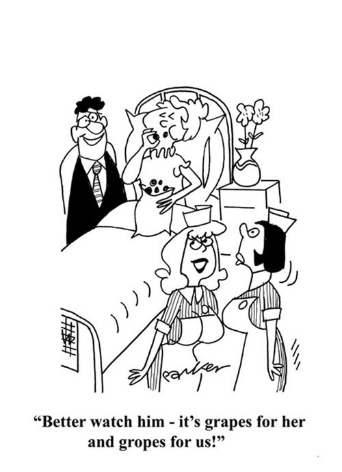 'Better watch him-it's grapes for her and gropes for us!'