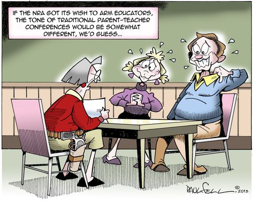 If the NRA got its wish to arm educators, the tone of traditional parent-teacher conferences...
