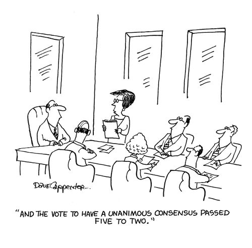 'And the vote to have a unanimous consensus passed five to two.'
