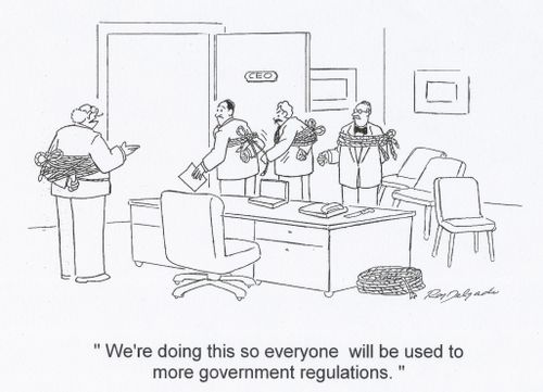 'We're doing this so everyone will be used to more government regulations.'