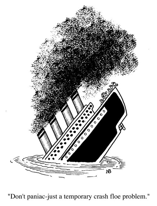 "Don't panic - just a temporary crash floe problem."