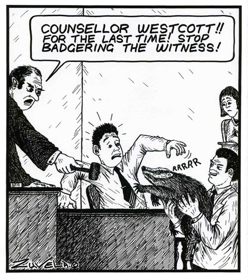 'Counsellor Westcott!! For the last time! Stop Badgering the witness!'