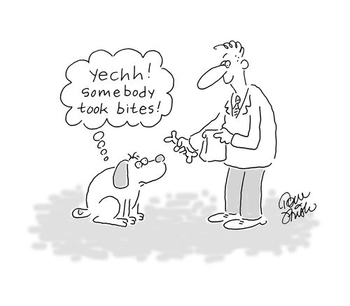 'Yechh! Somebody took bites!'