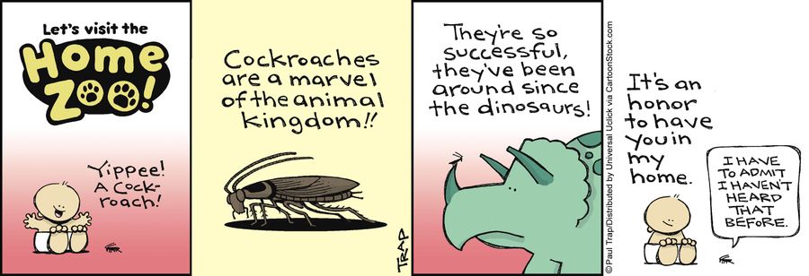 'Yipee! A cockroach!'