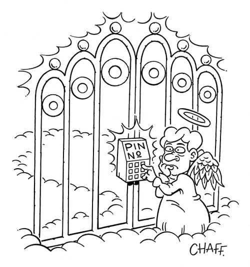 Angel forgets heaven's pin number.