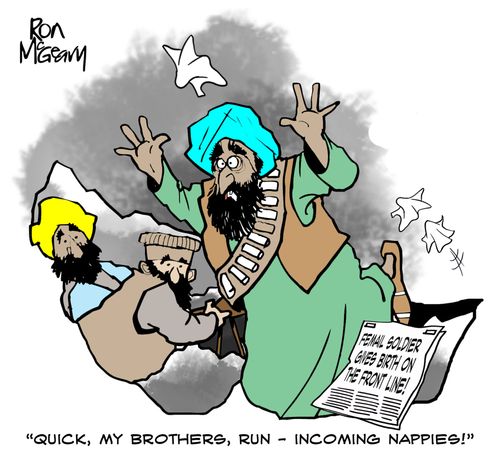 'Quick, my brothers, run - incoming nappies!'