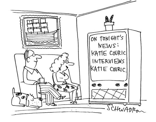 'On tonight's news: Katie Couric interviews Katie Couric.'