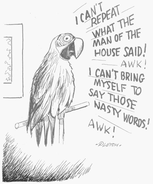 I can't repeat what the man of the house said!...Awk...