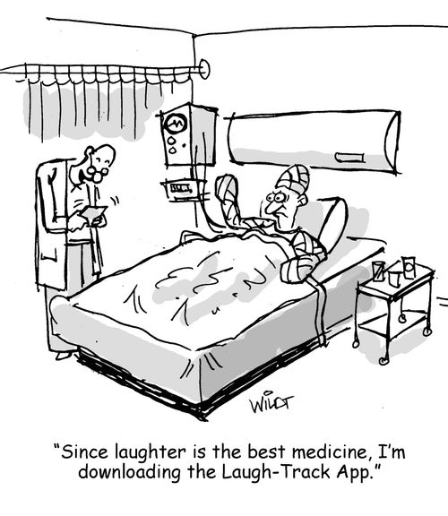 "Since laughter is the best medicine, I'm downloading the Laugh-Track App."