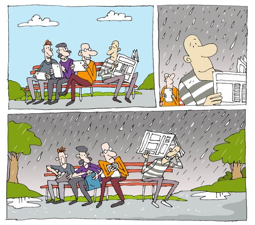 The benefit of an old-fashioned newspaper.