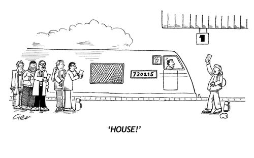 "House!" (train spotter calling out like bingo winner).