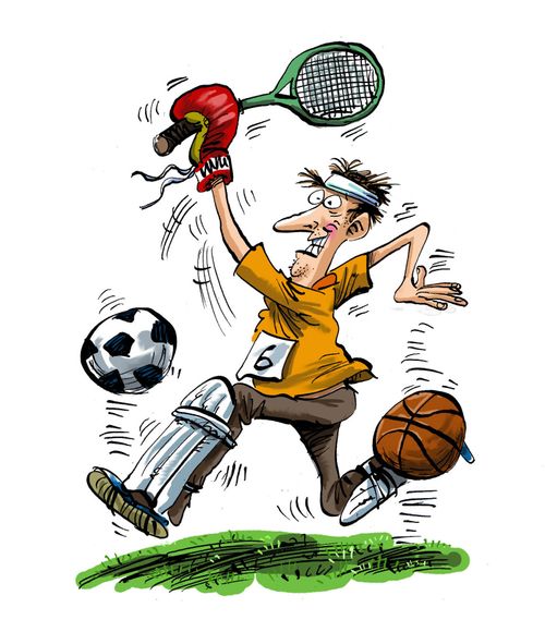 A Man mixing up his sports.