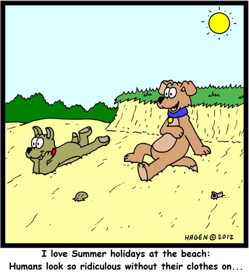 'I love Summer holidays at the beach: Humans look so ridiculous without their clothes on...'