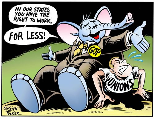"In our states you have the right to work...for less!"
