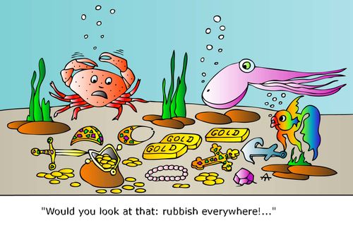 "Would you look at that: rubbish everywhere!..."