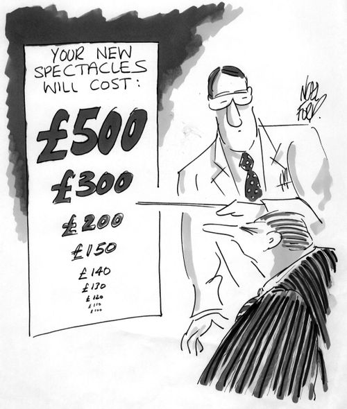 "Your new spectacles will cost...."