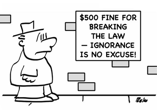 $500 fee for breaking the law - ignorance is no excuse!