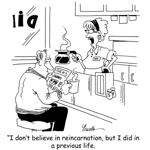 ' I don't believe in reincarnation, but I did in a previous life.'