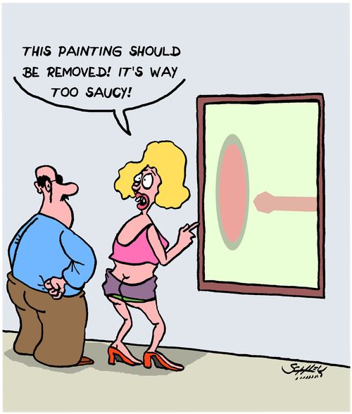 "This painting should be removed! It's way too saucy!"