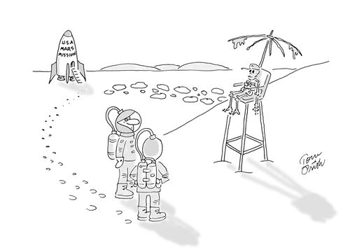 Signs of water discovered on Mars.
