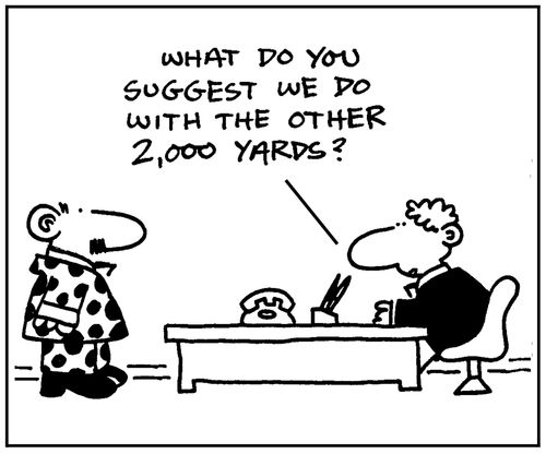 'What do you suggest we do with the other 2,000 yards?'