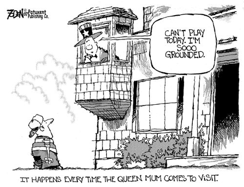 US 'grounded' during Queen's visit.