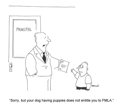'Sorry, but your dog having puppies does not entitle you to FMLA.'