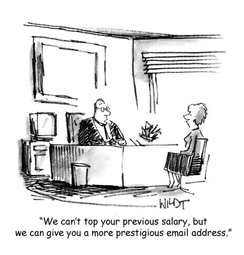 We can't top your previous salary, but we can give you a more prestigious email address.