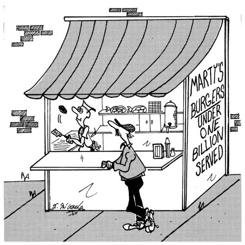 Marty's Burgers. Under One Billion Served.