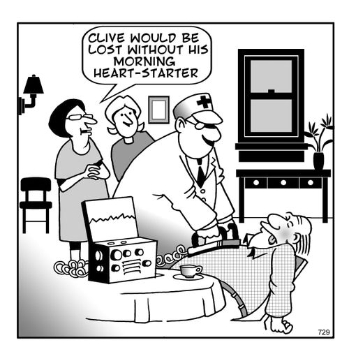 Clive would be lost without his morning heart starter.