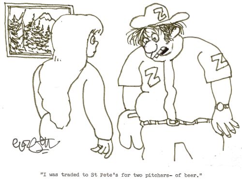 'I was traded to St Pete's for two pitchers- of beer.'