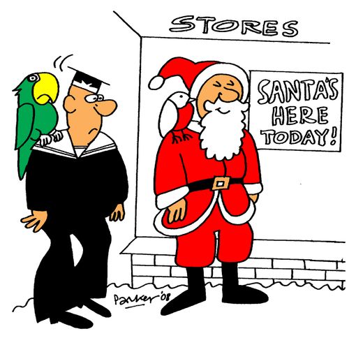Robin on Santa's shoulder